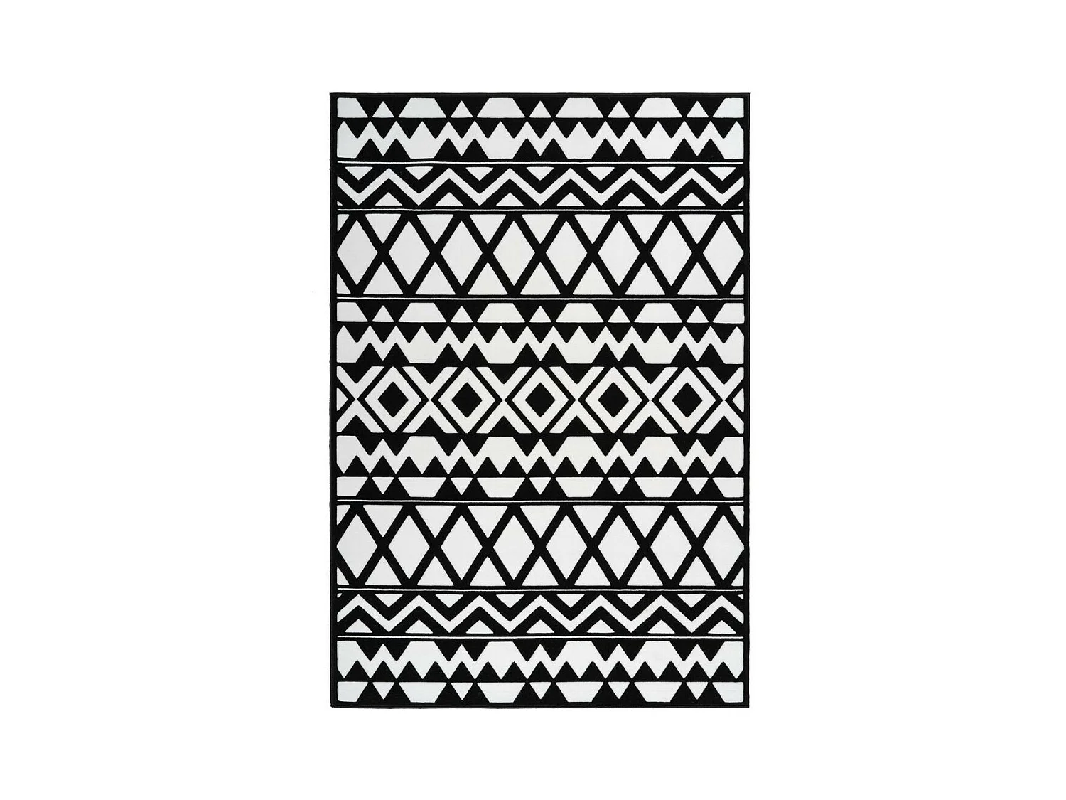 Tapis Ethnique à Poils Courts "Esperanto VII" Noir 160 x 230 cm