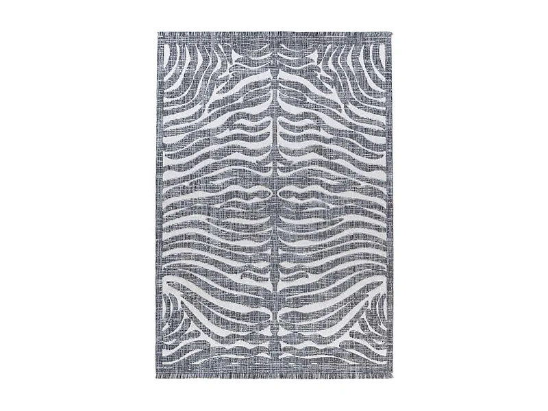 Tapis Tissé Ethnique à Poils Courts "Sarai II" Gris 80 x 150 cm