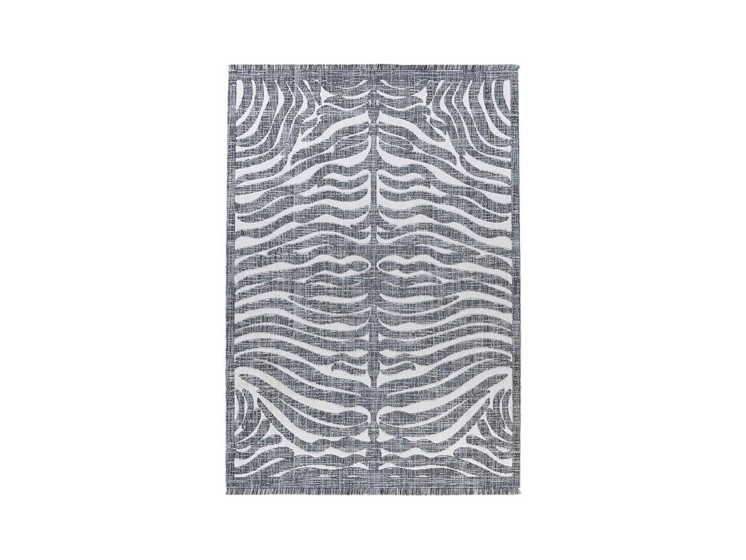 Tapis Tissé Ethnique à Poils Courts "Sarai II" Gris 80 x 150 cm