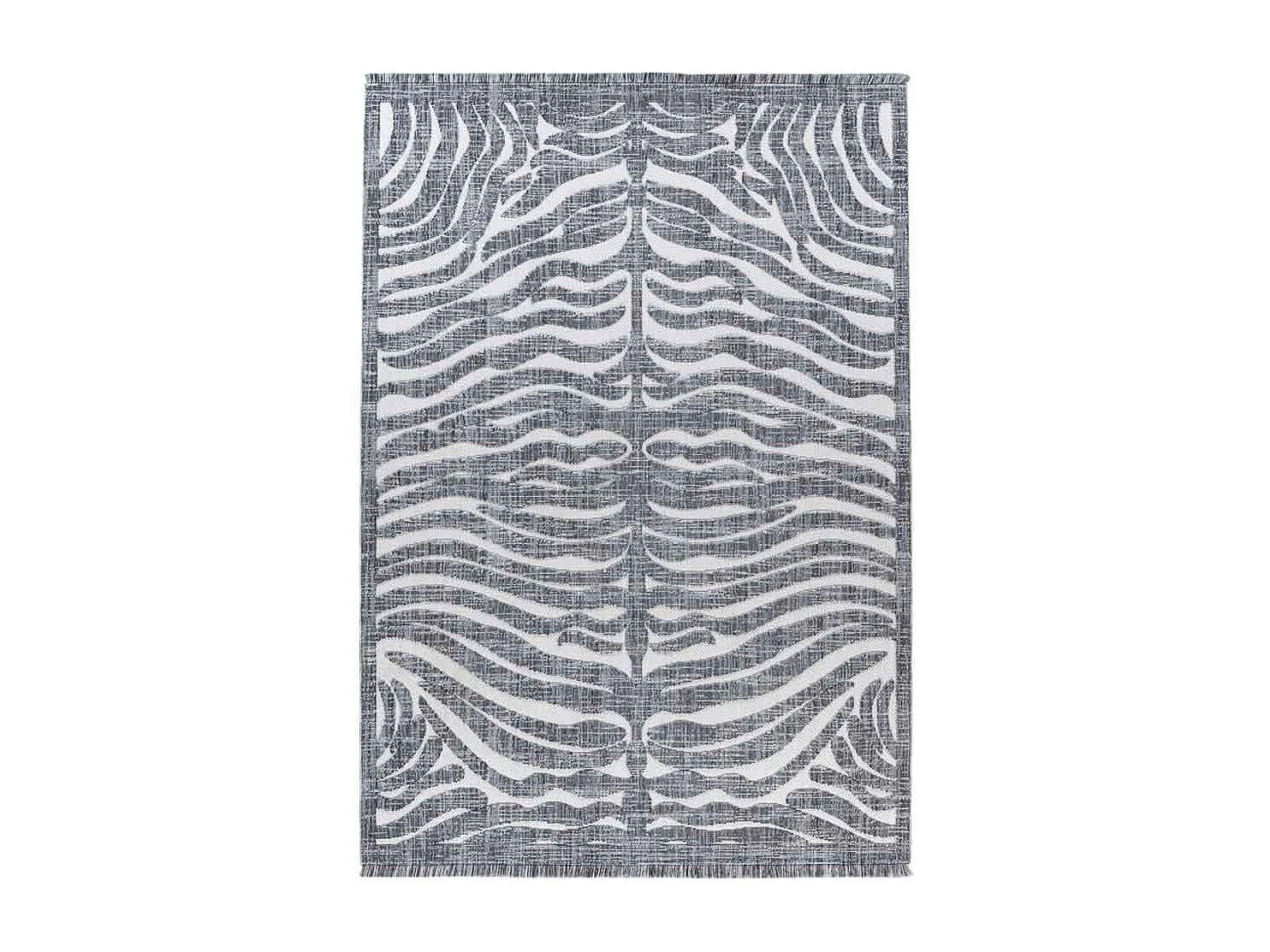 Tapis Tissé Ethnique à Poils Courts "Sarai II" Gris 80 x 150 cm