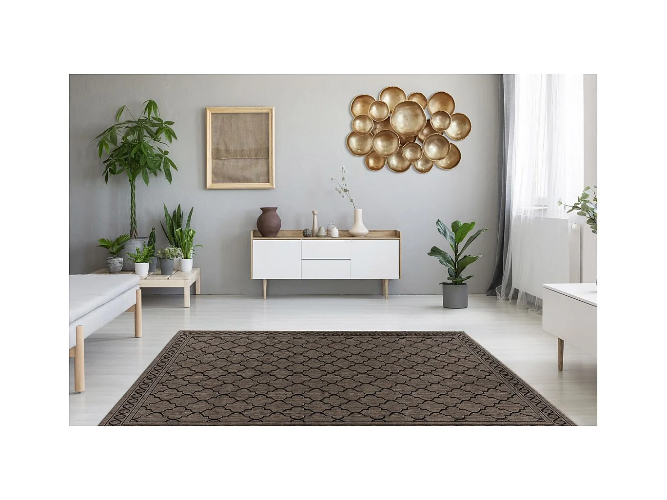 Tapis à Motifs à Poils Plats "Splash" Gris 120 x 170 cm