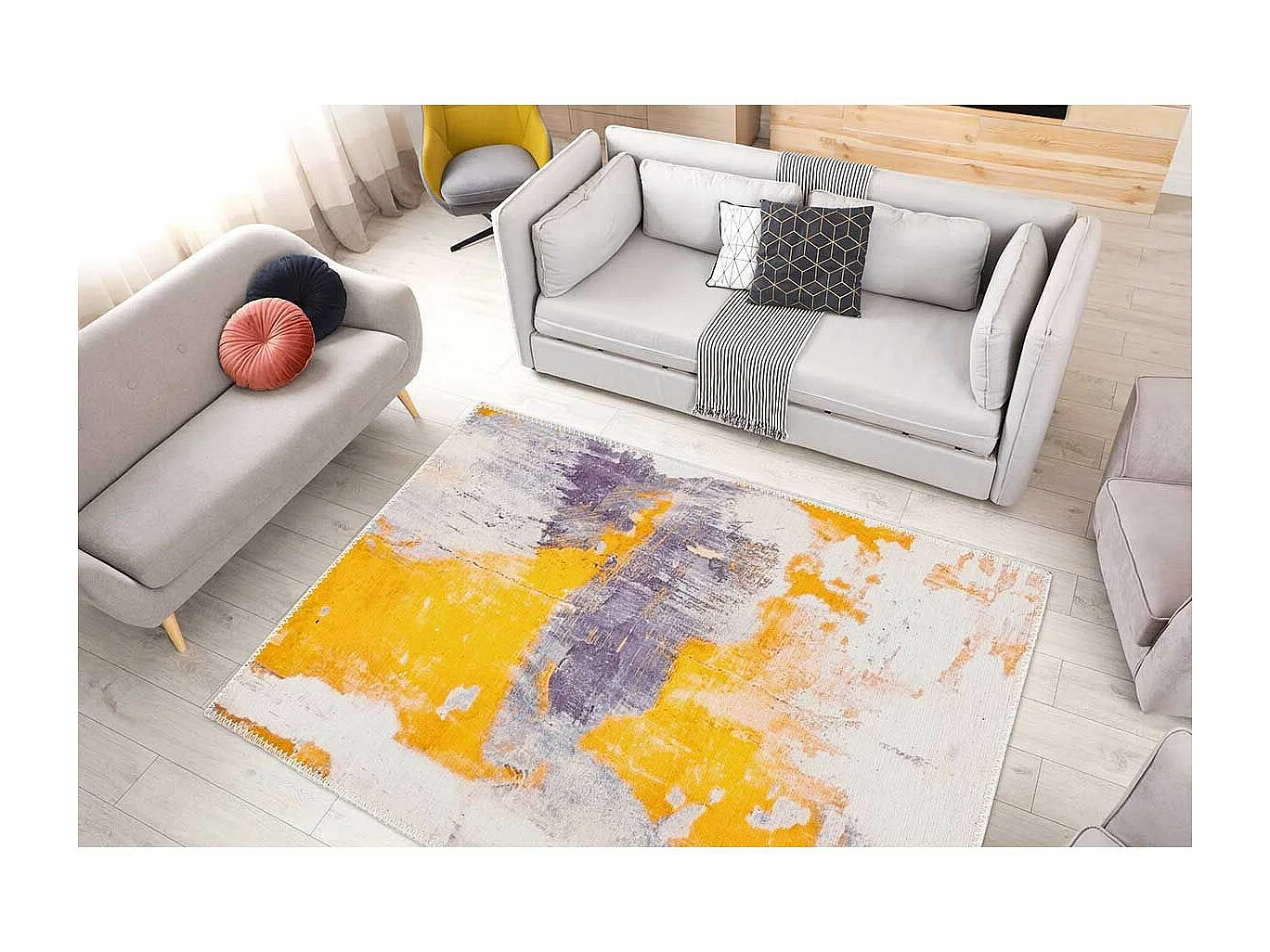 Tapis Tissé à Poils Plats "Picassa VI" Multicolore 120 x 180 cm