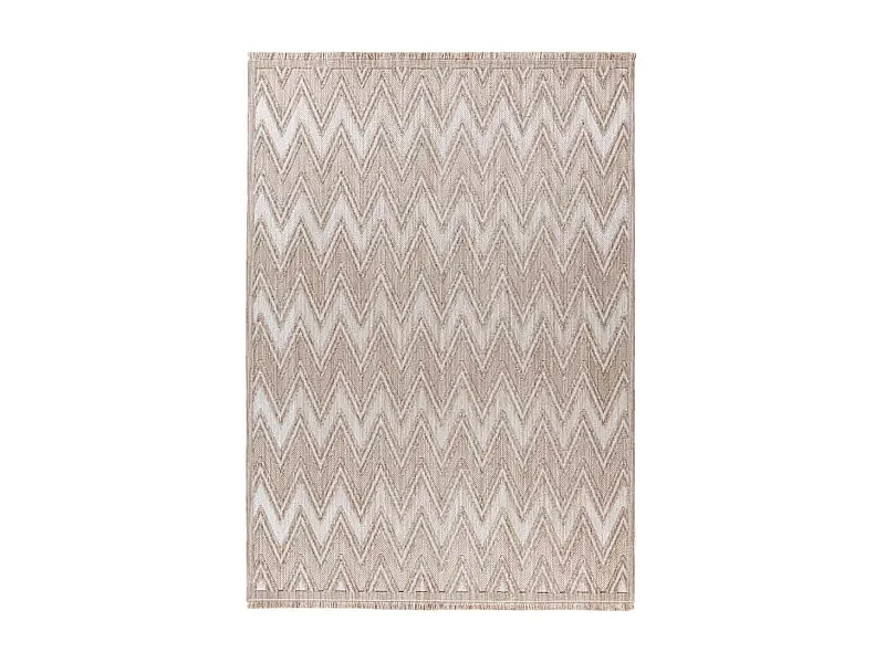 Tapis Tissé Ethnique à Poils Courts "Sarai" Beige 120 x 170 cm