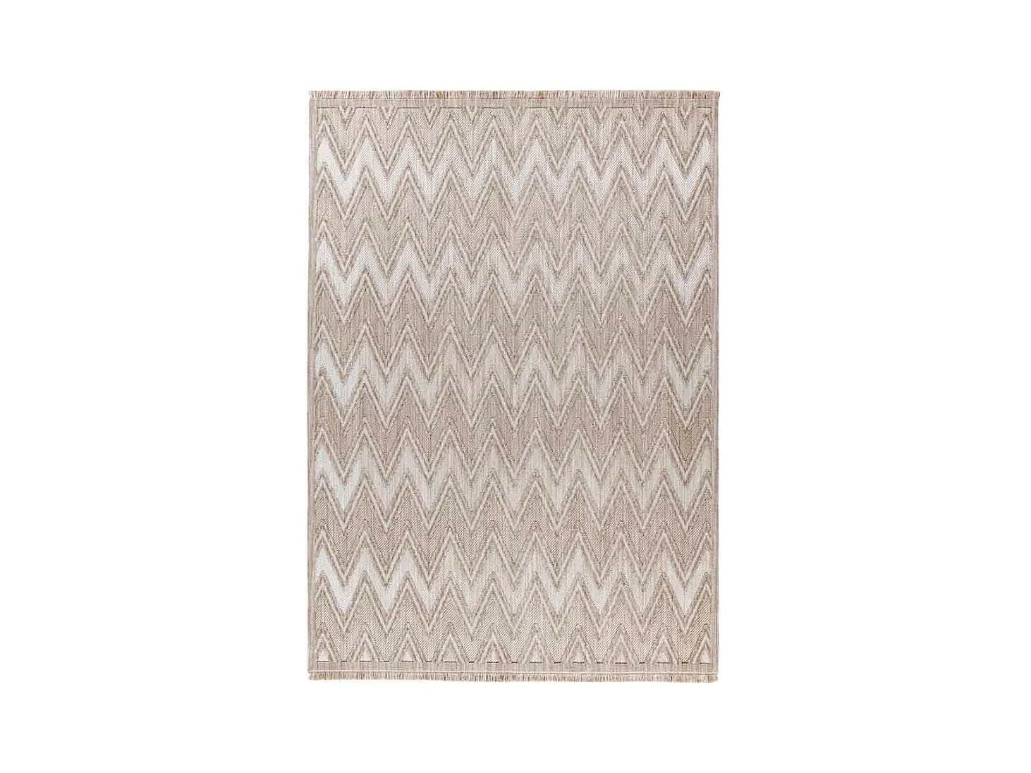 Tapis Tissé Ethnique à Poils Courts "Sarai" Beige 120 x 170 cm