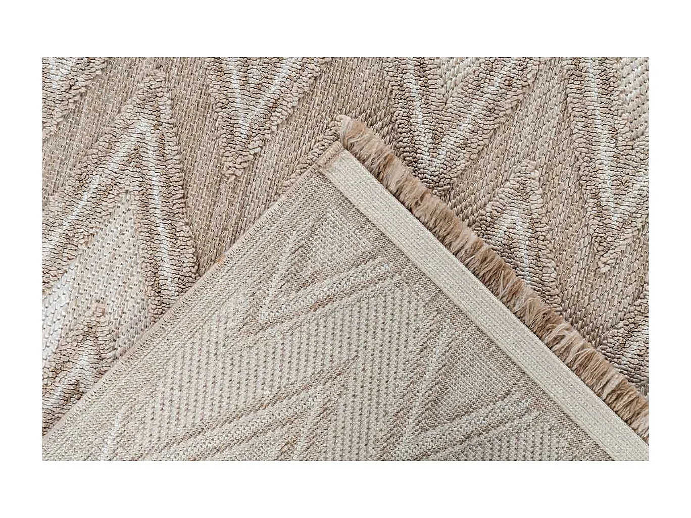 Tapis Tissé Ethnique à Poils Courts "Sarai" Beige 120 x 170 cm