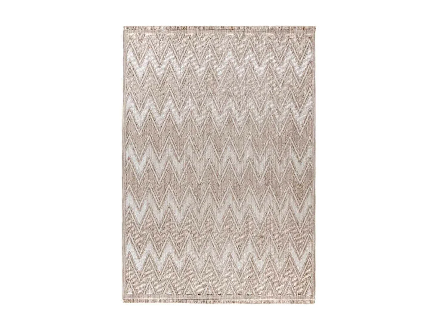 Tapis Tissé Ethnique à Poils Courts "Sarai" Beige 120 x 170 cm
