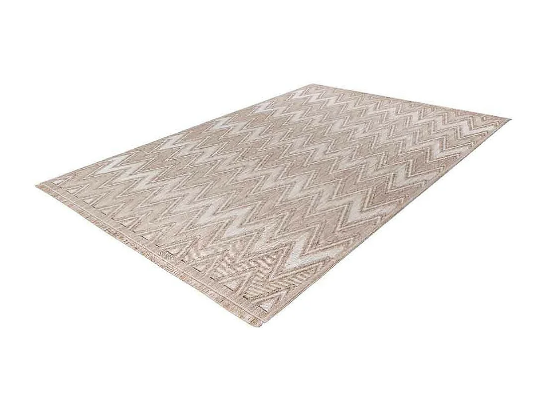 Tapis Tissé Ethnique à Poils Courts "Sarai" Beige 120 x 170 cm