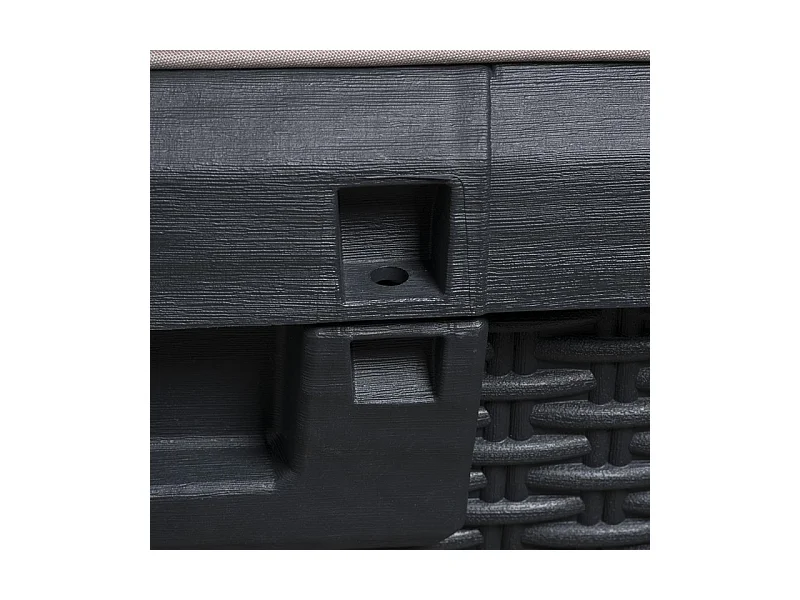 Baule in resina cassapanca multiuso da esterno con ruote lt 560 effetto Rattan 149 cm / Default Title