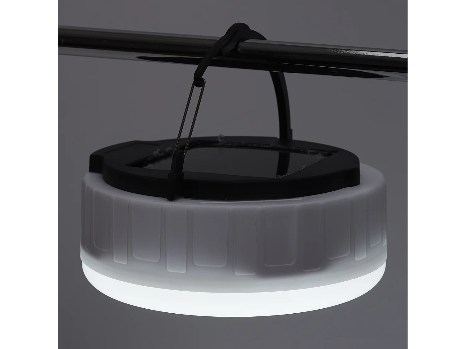 Lampe Solaire Led "Nomade" 16cm Blanc & Gris