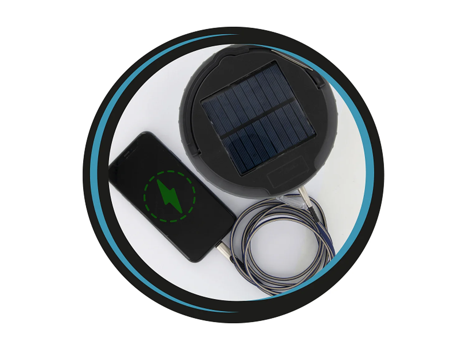 Lampe Solaire Led "Nomade" 16cm Blanc & Gris