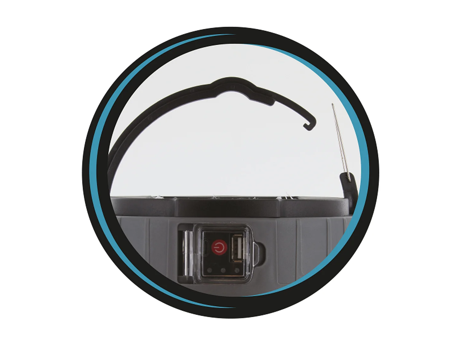 Lampe Solaire Led "Nomade" 16cm Blanc & Gris