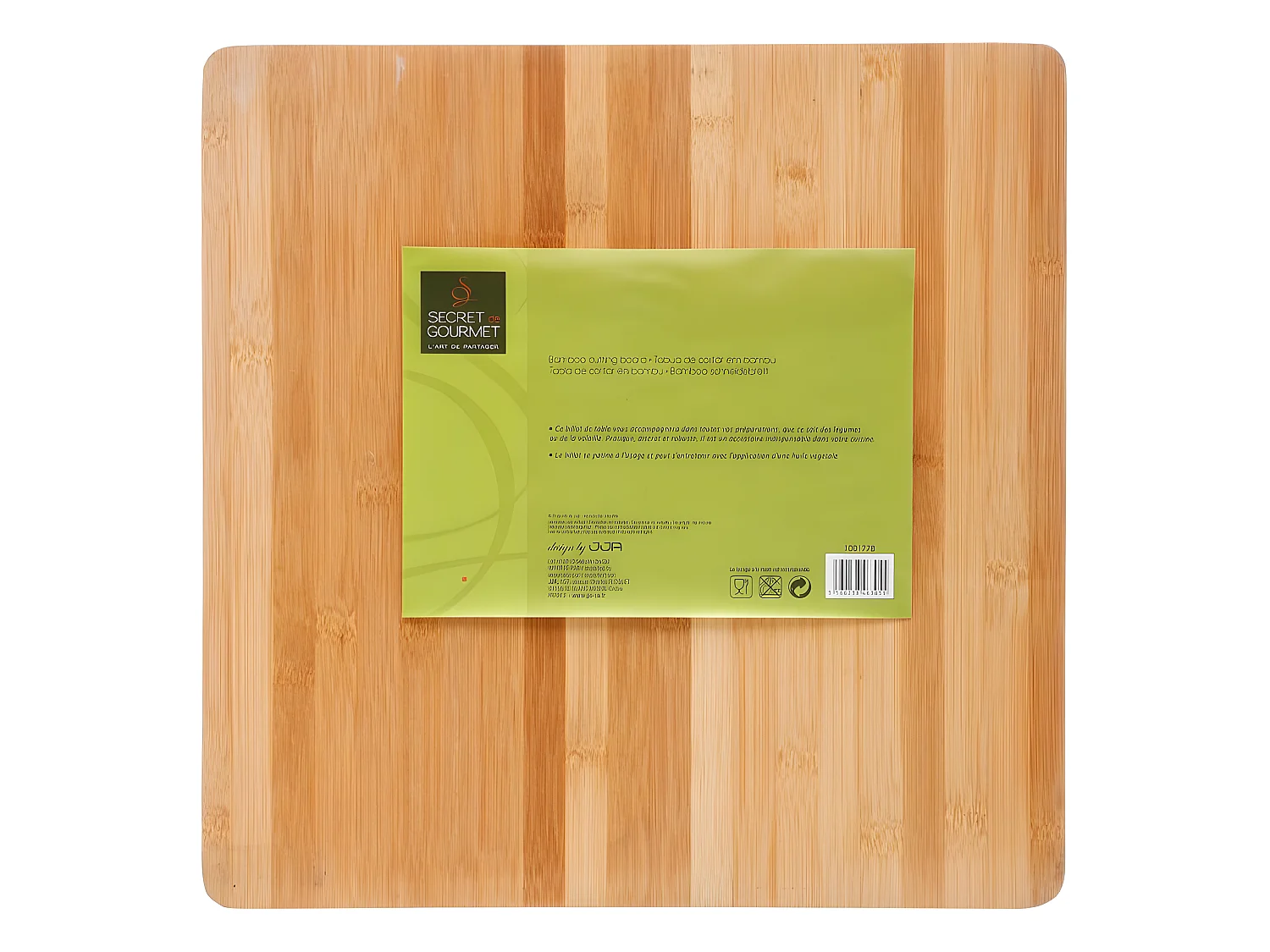 Planche à Découper Carrée Bambou "Classic" 37cm Naturel