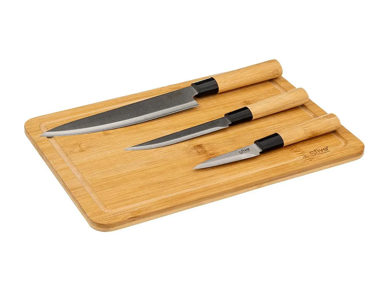 Planche à Découper & Couteaux "Bambou" 35cm Naturel