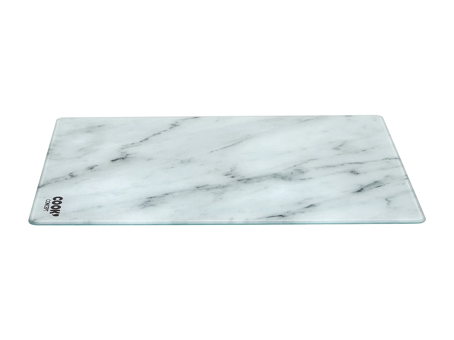 Planche A Decouper En Verre Effet Marbre Noir, Blanc