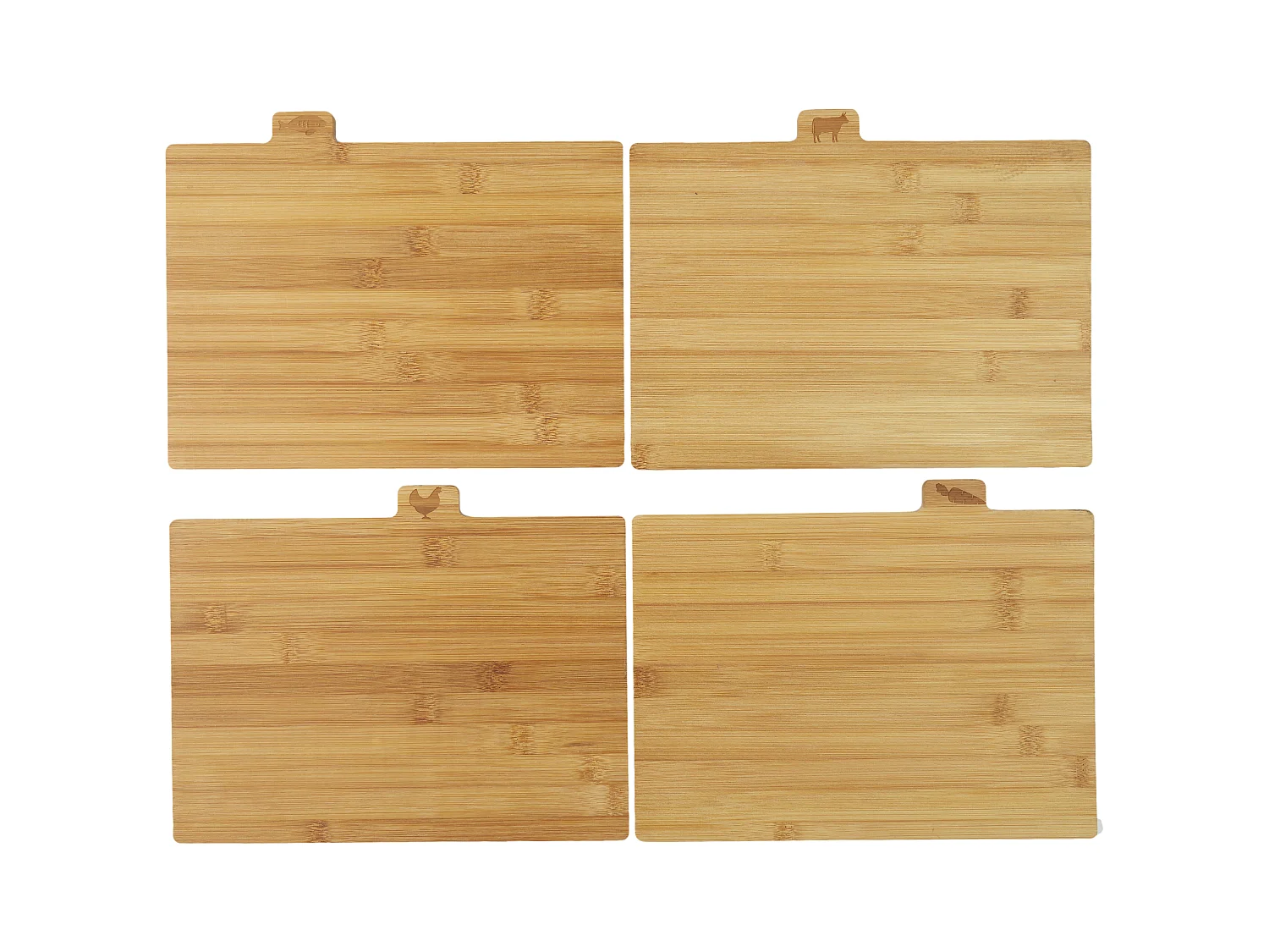 Planche A Decouper Bambou X4 Avec Socle Metal Marron, Noir