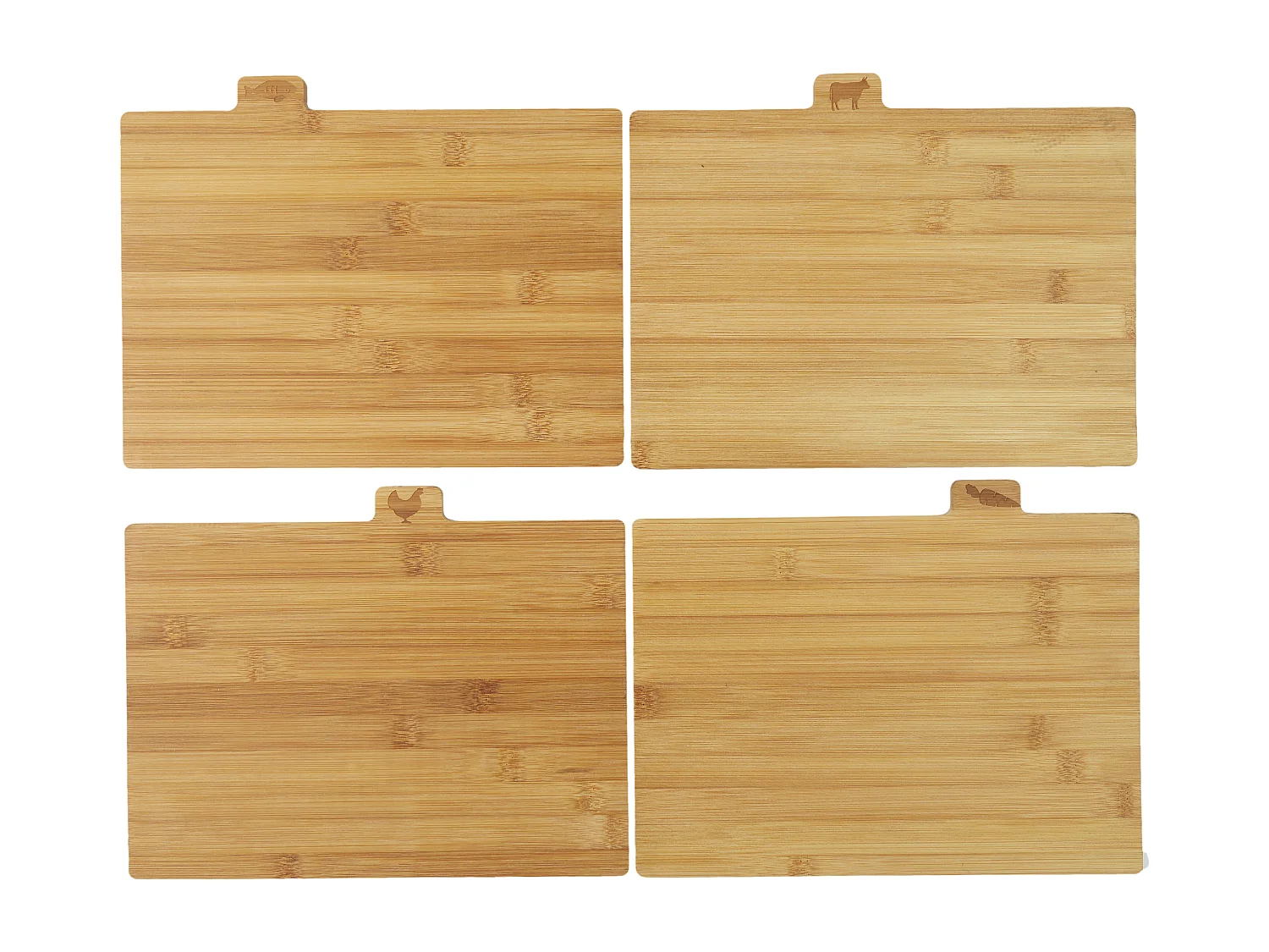 Planche A Decouper Bambou X4 Avec Socle Metal Marron, Noir