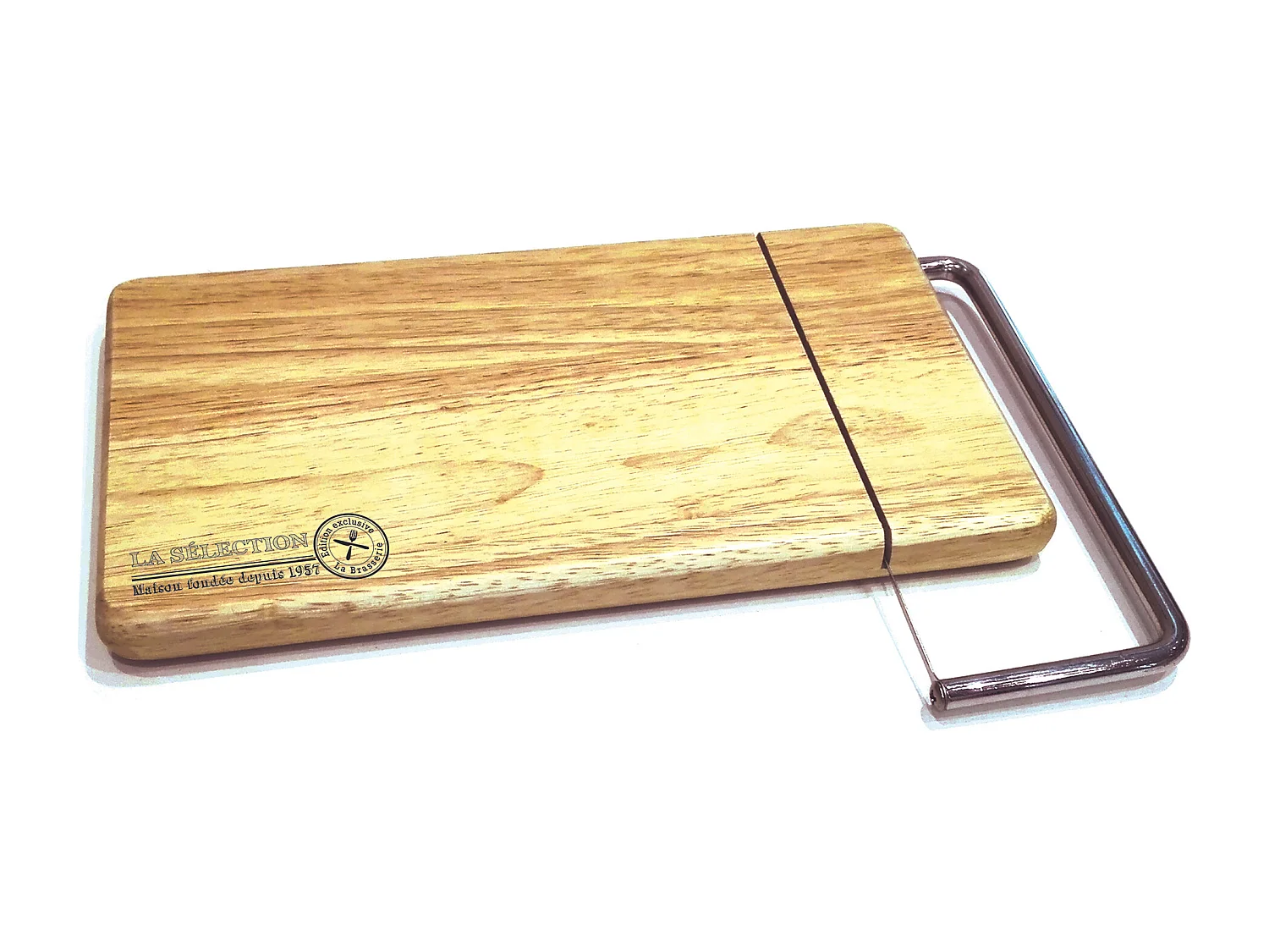 Coupe Fromage Et Foie Gras Socle Bois Beige, Argent