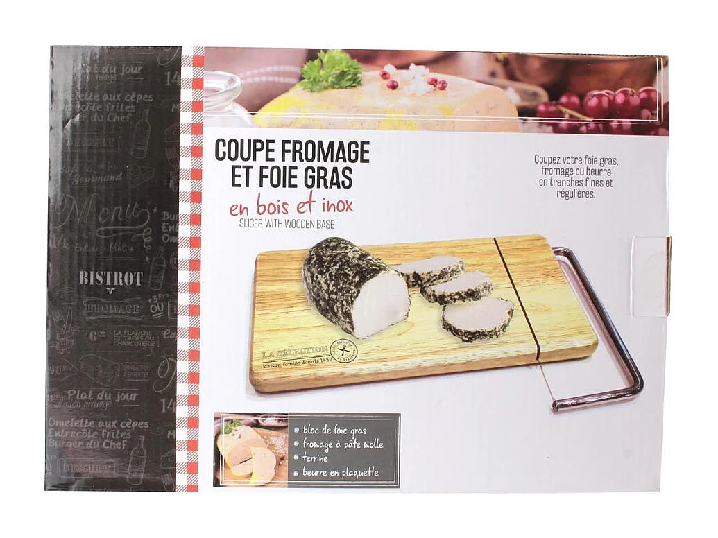 Coupe Fromage Et Foie Gras Socle Bois Beige, Argent