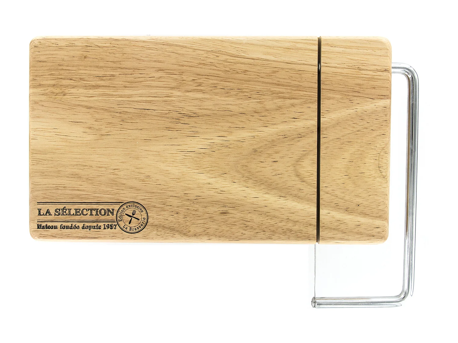 Coupe Fromage Et Foie Gras Socle Bois Beige, Argent