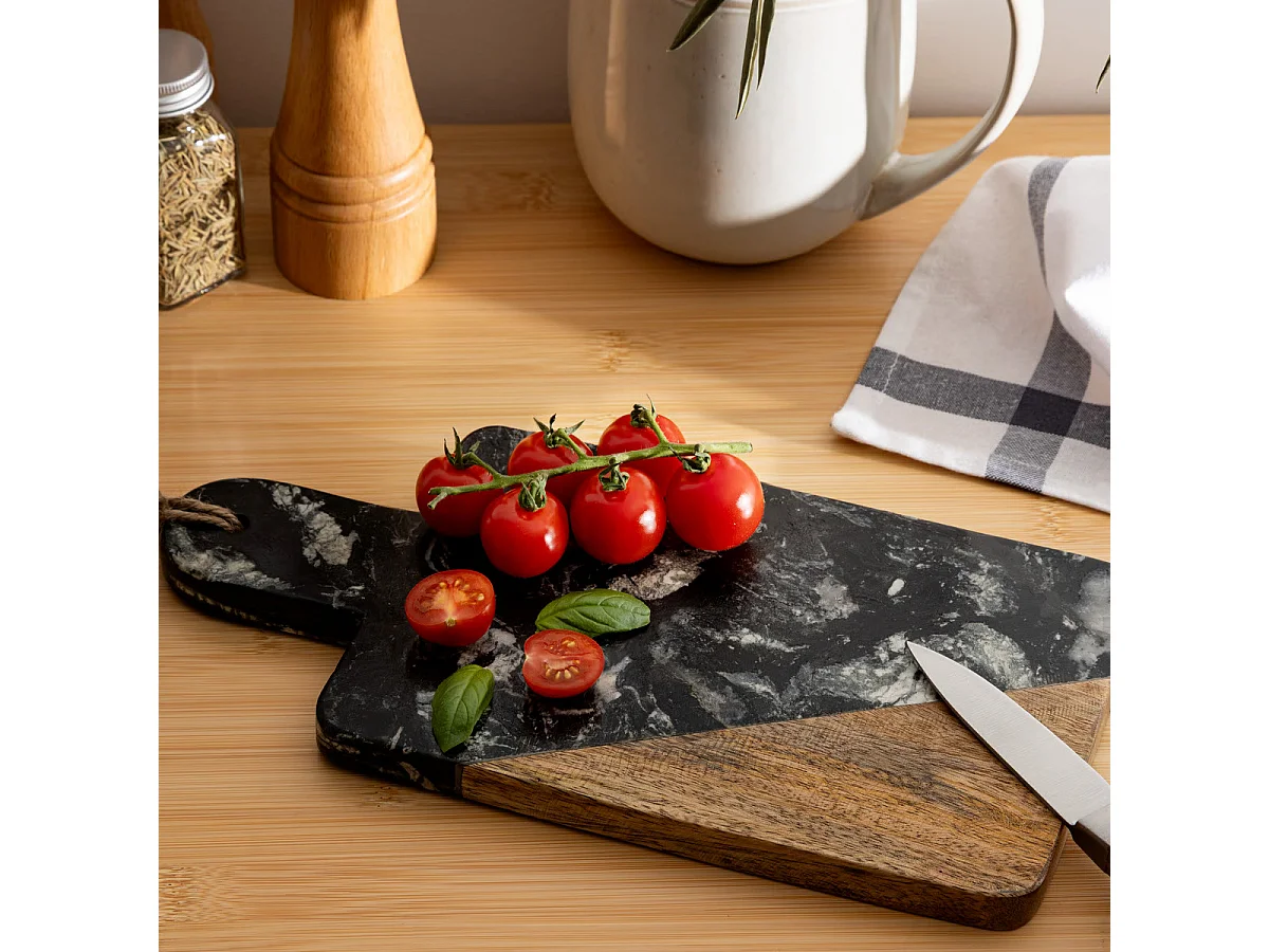 Planche à Découper en Marbre "Geom" 30cm Noir