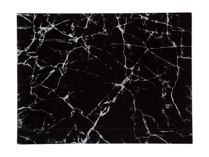 Planche à Découper en Verre "Marbre" 40cm Noir