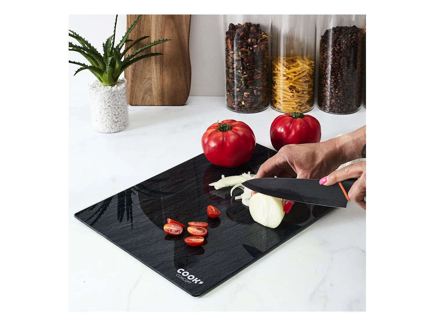 Planche A Decouper En Verre Effet Ardoise Noir