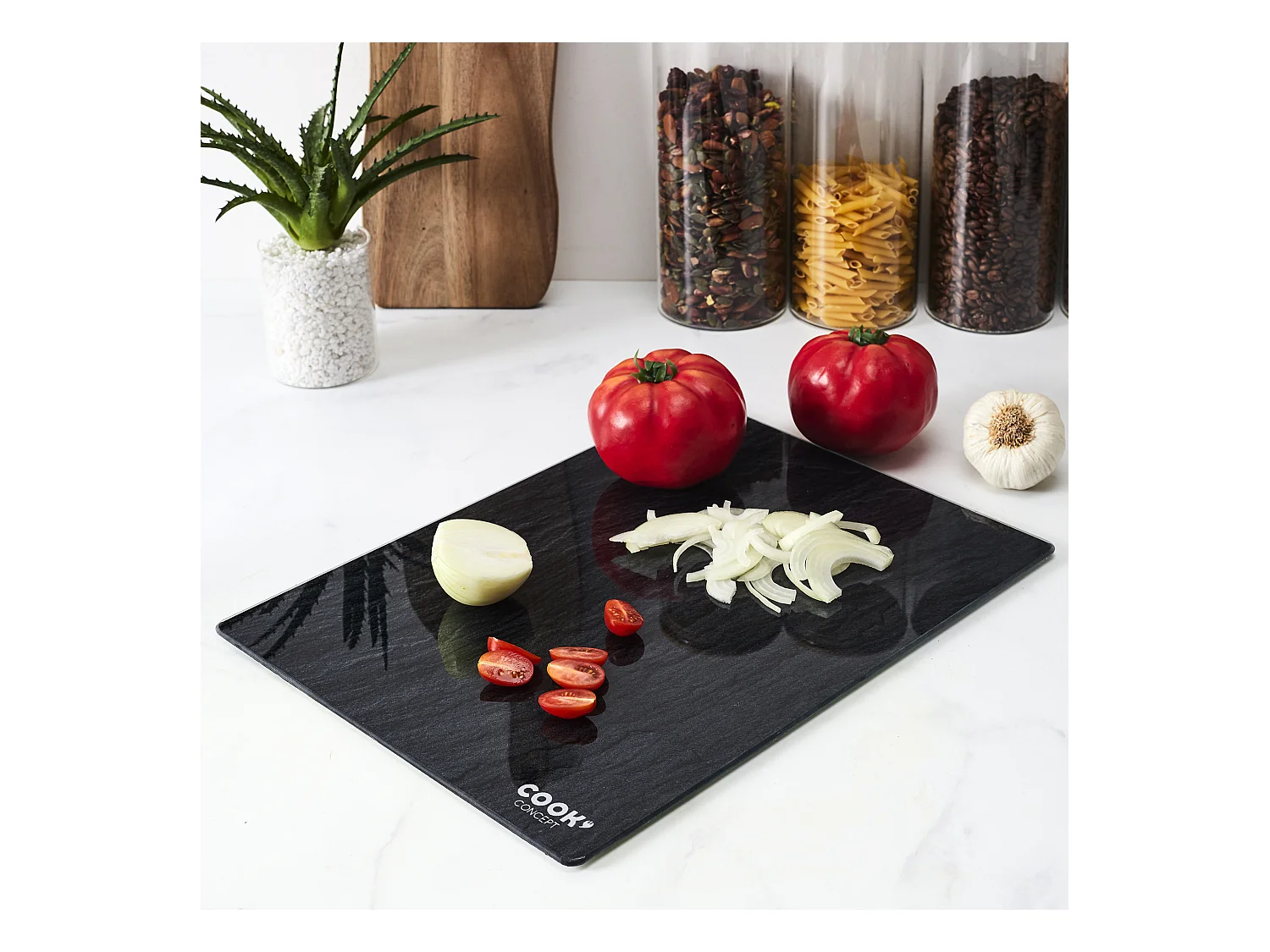 Planche A Decouper En Verre Effet Ardoise Noir