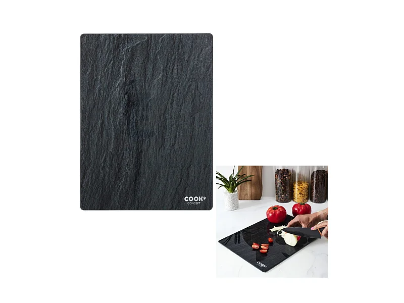 Planche A Decouper En Verre Effet Ardoise Noir