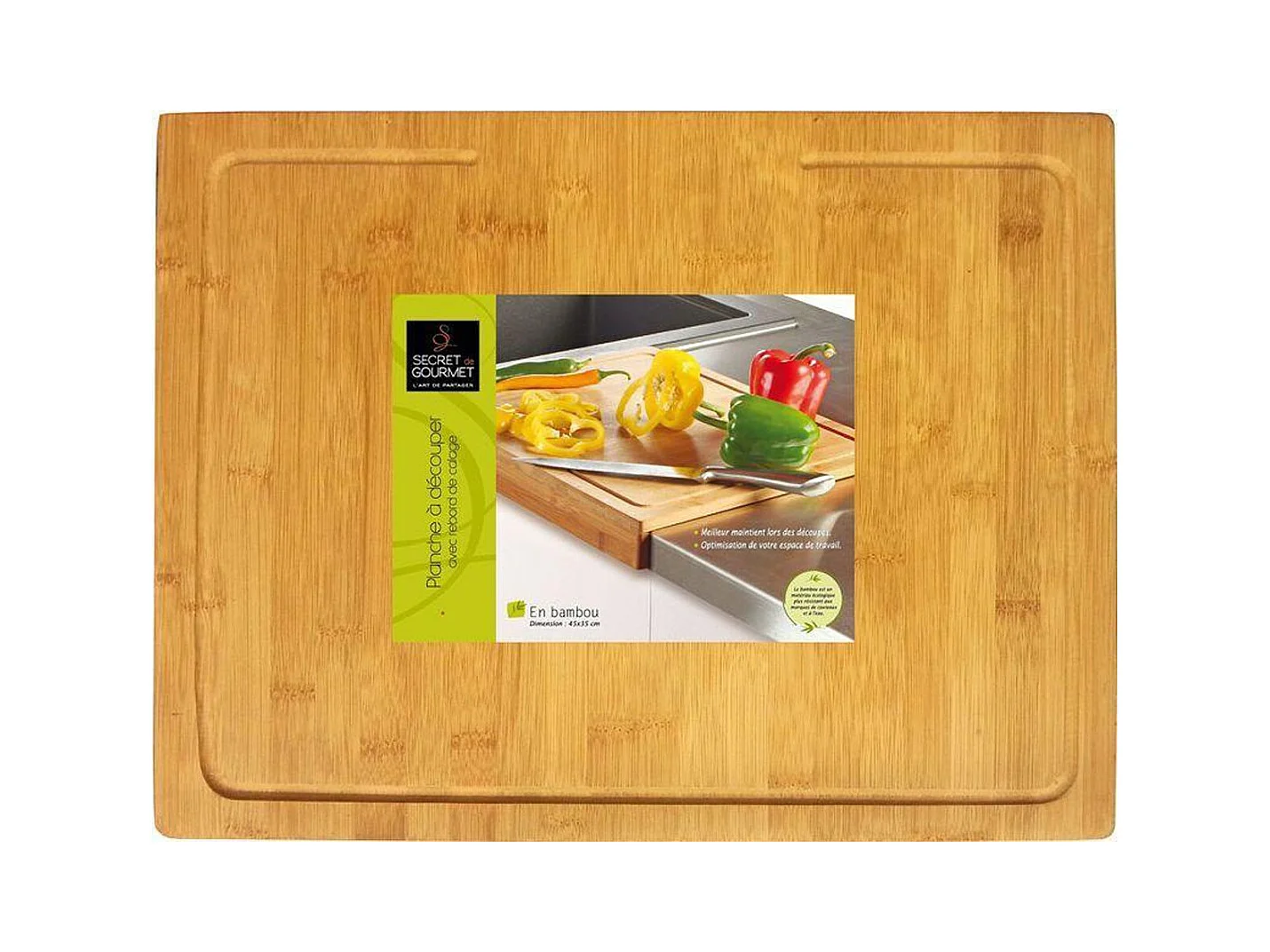 Tabla de cortar con borde bambú 5x45x34,3 cm