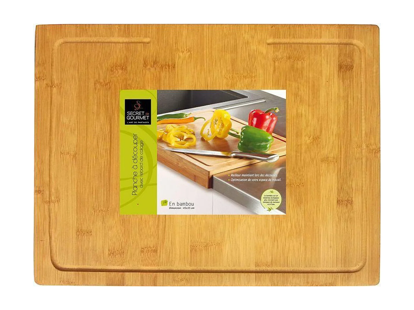 Tabla de cortar con borde bambú 5x45x34,3 cm
