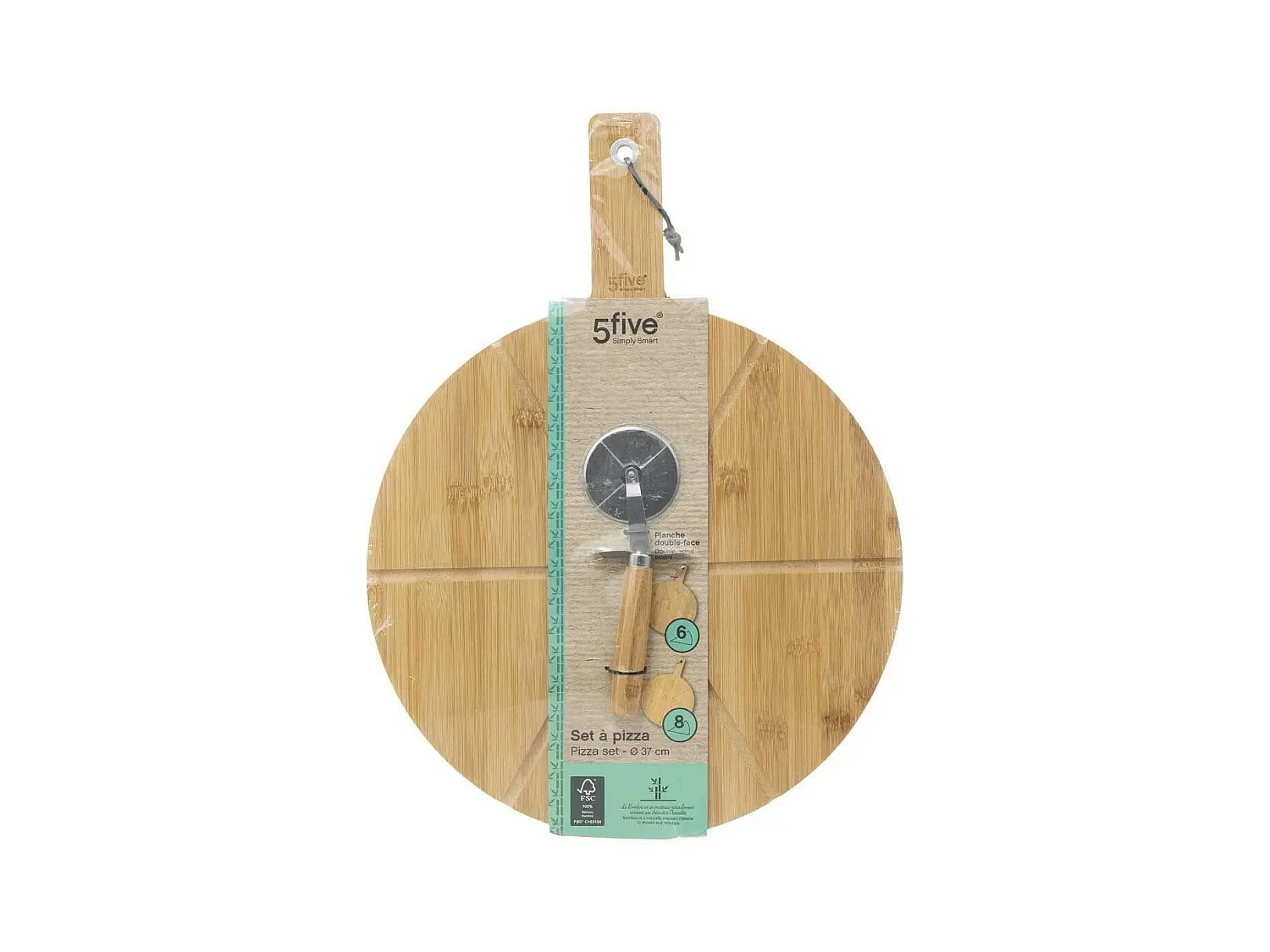 Planche à Découper Pizza "Roulette" 50cm Naturel