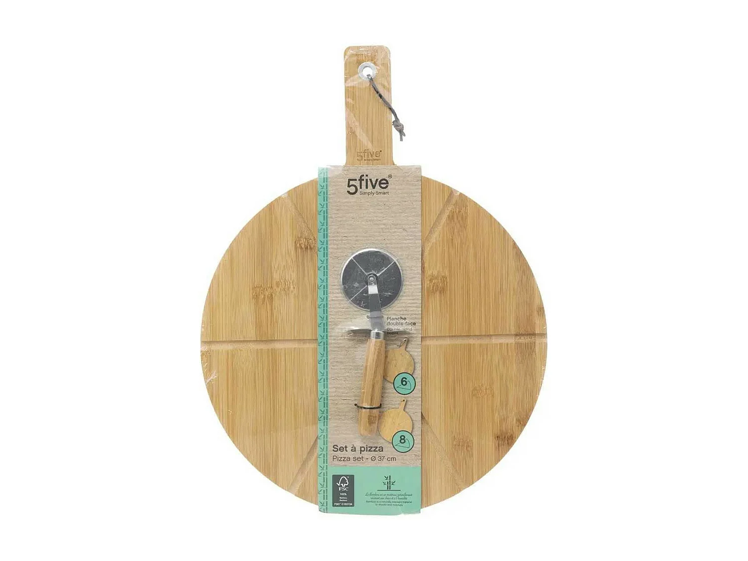 Planche à Découper Pizza "Roulette" 50cm Naturel