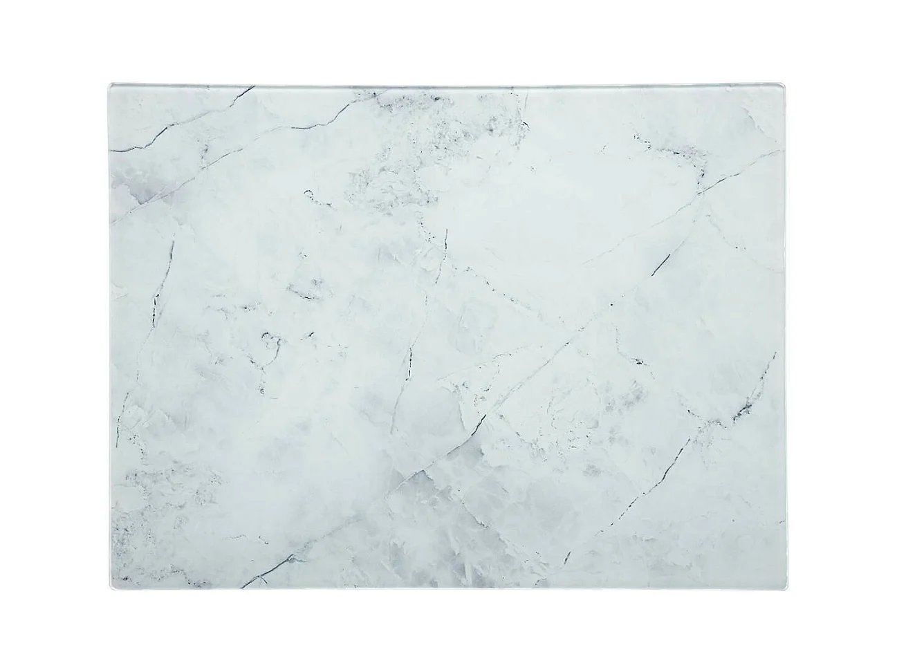 Planche à Découper en Verre "Marbre" 40cm Blanc