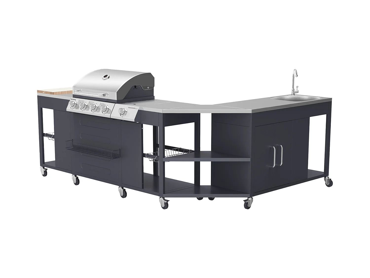 Cuisine d'angle d'extérieur TEXAS - 4+1 brûleurs - HAPPY GARDEN