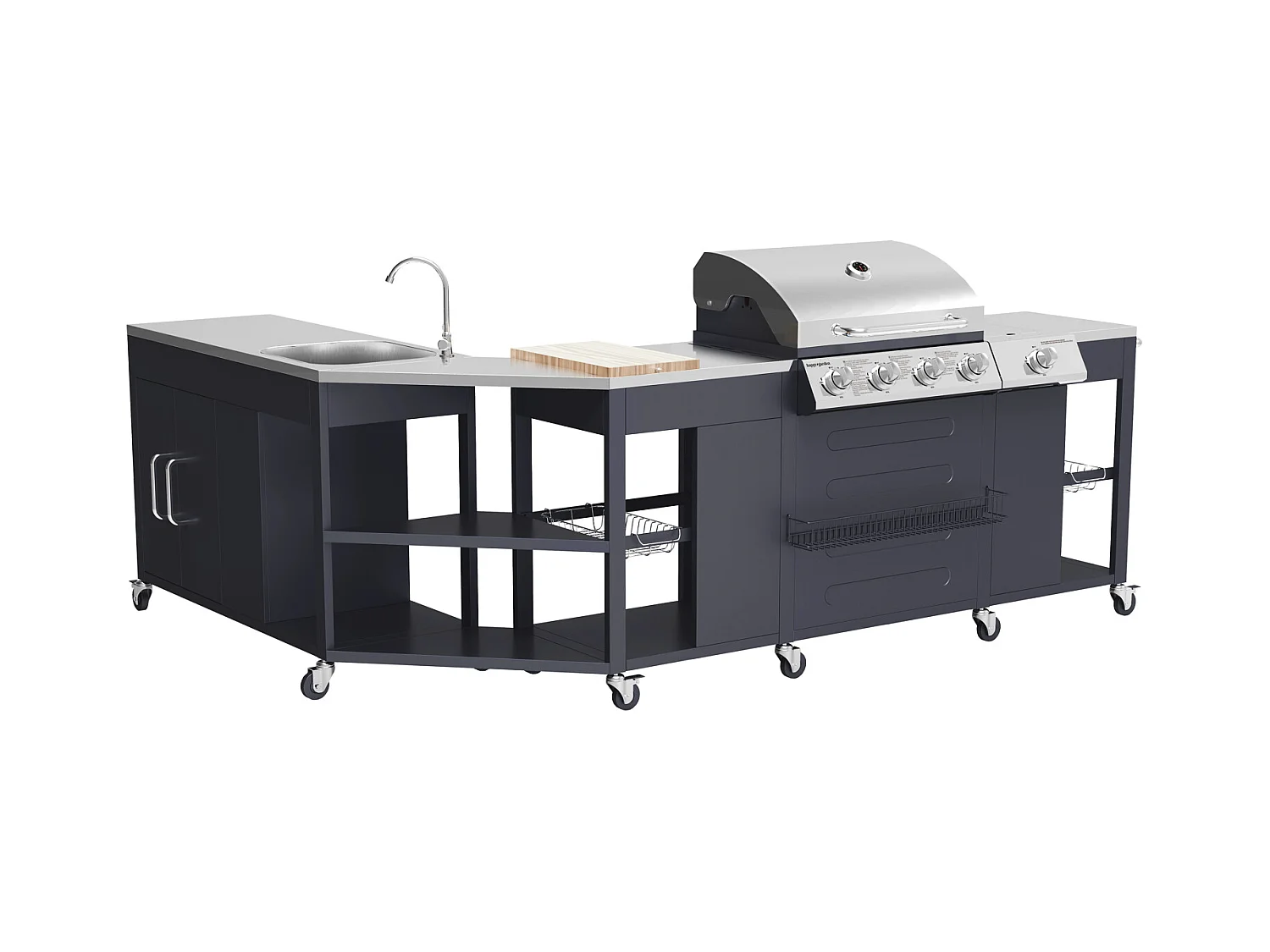 Cuisine d'angle d'extérieur TEXAS - 4+1 brûleurs - HAPPY GARDEN