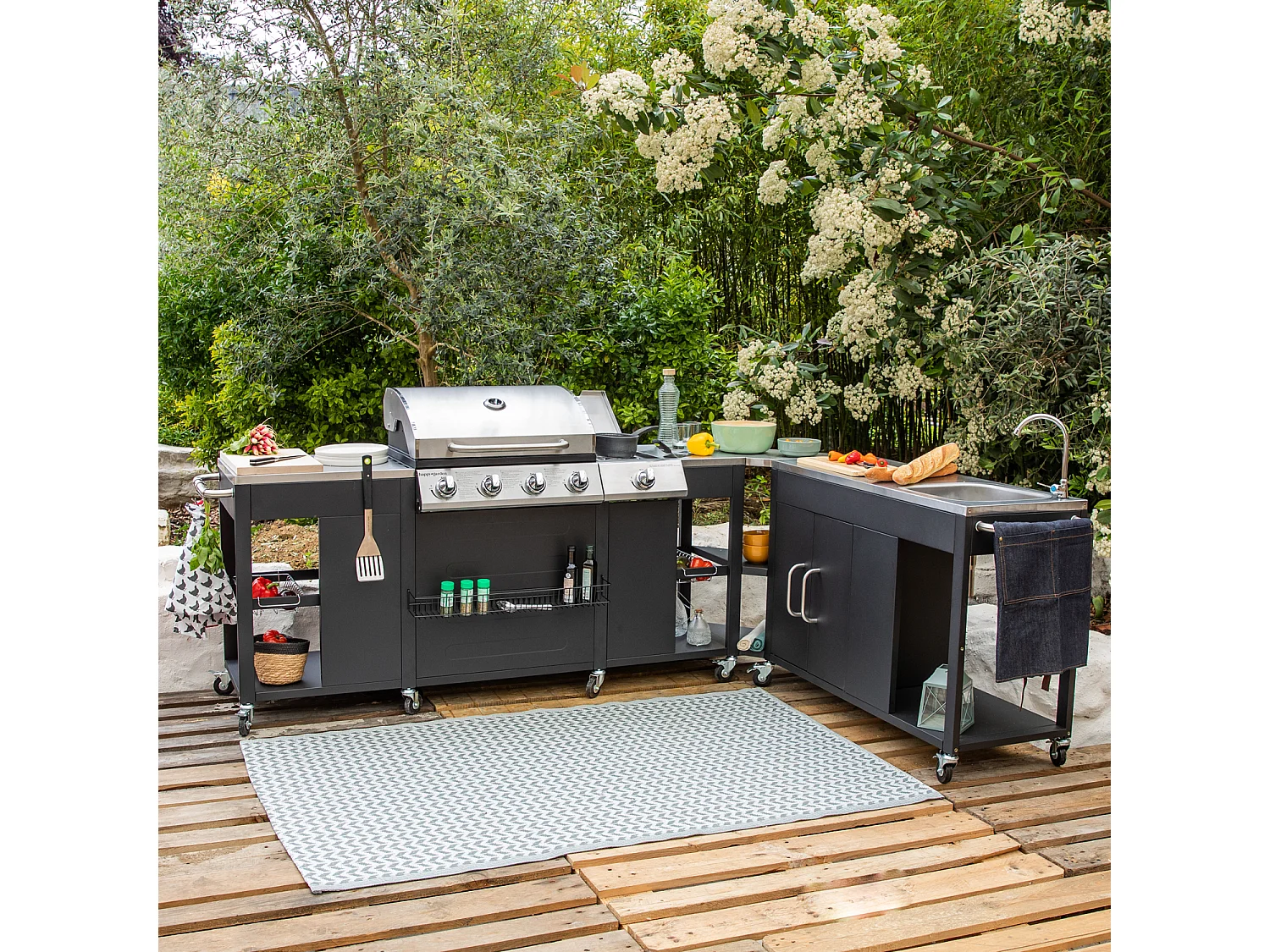 Cocina de esquina TEXAS 4+1 quemadores - HAPPY GARDEN