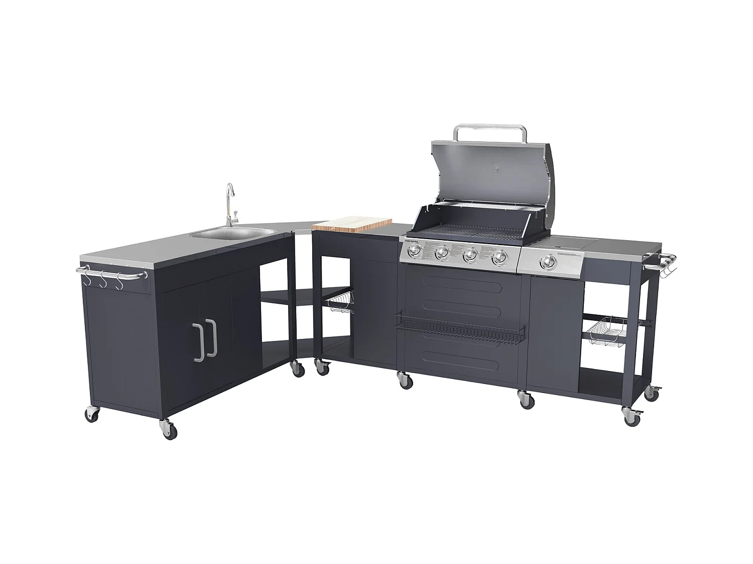 Cocina de esquina TEXAS 4+1 quemadores - HAPPY GARDEN