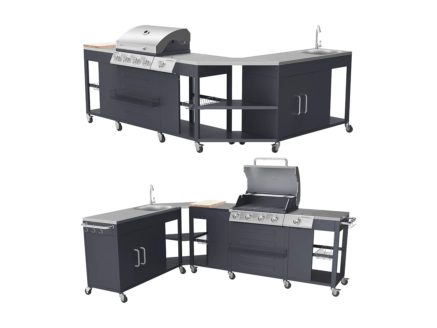 Cocina de esquina TEXAS 4+1 quemadores - HAPPY GARDEN