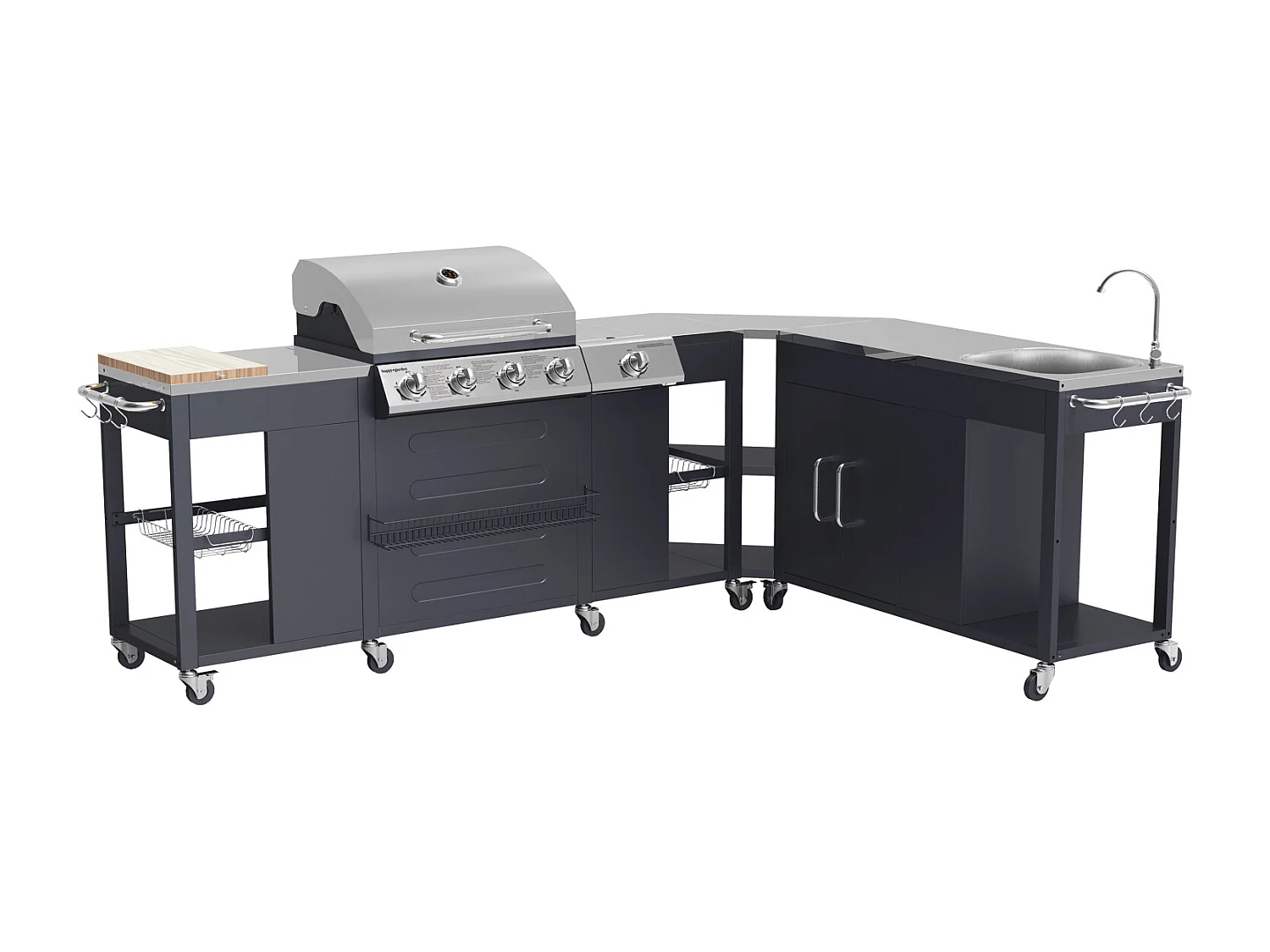 Cocina de esquina TEXAS 4+1 quemadores - HAPPY GARDEN