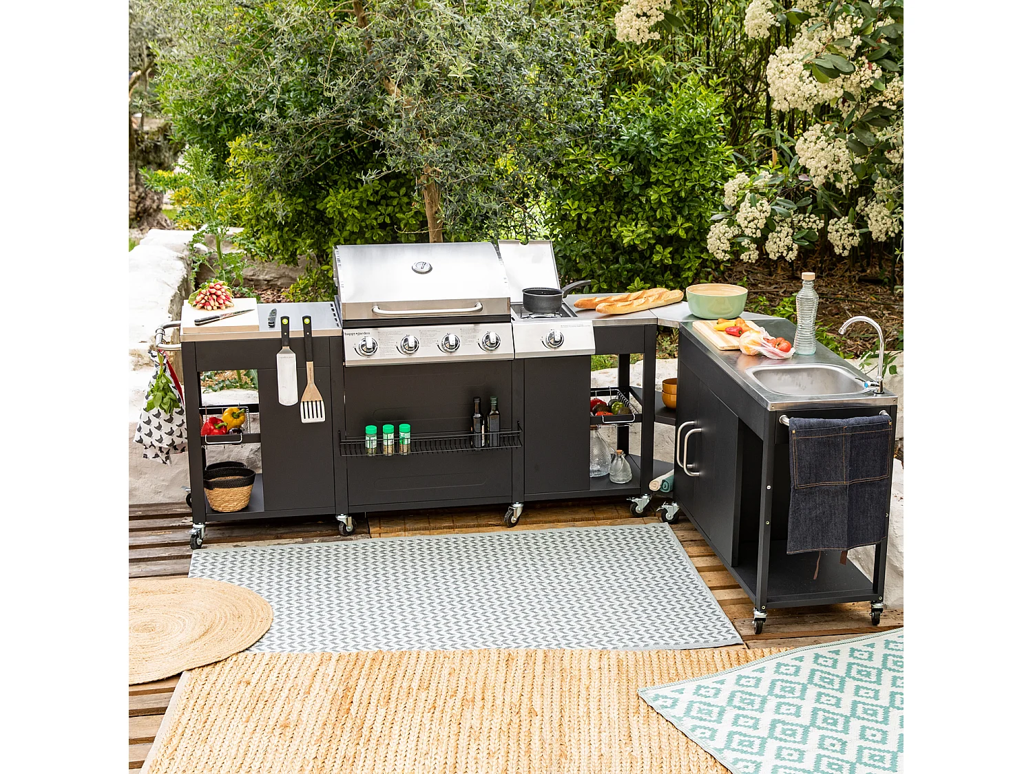 Cocina de esquina TEXAS 4+1 quemadores - HAPPY GARDEN