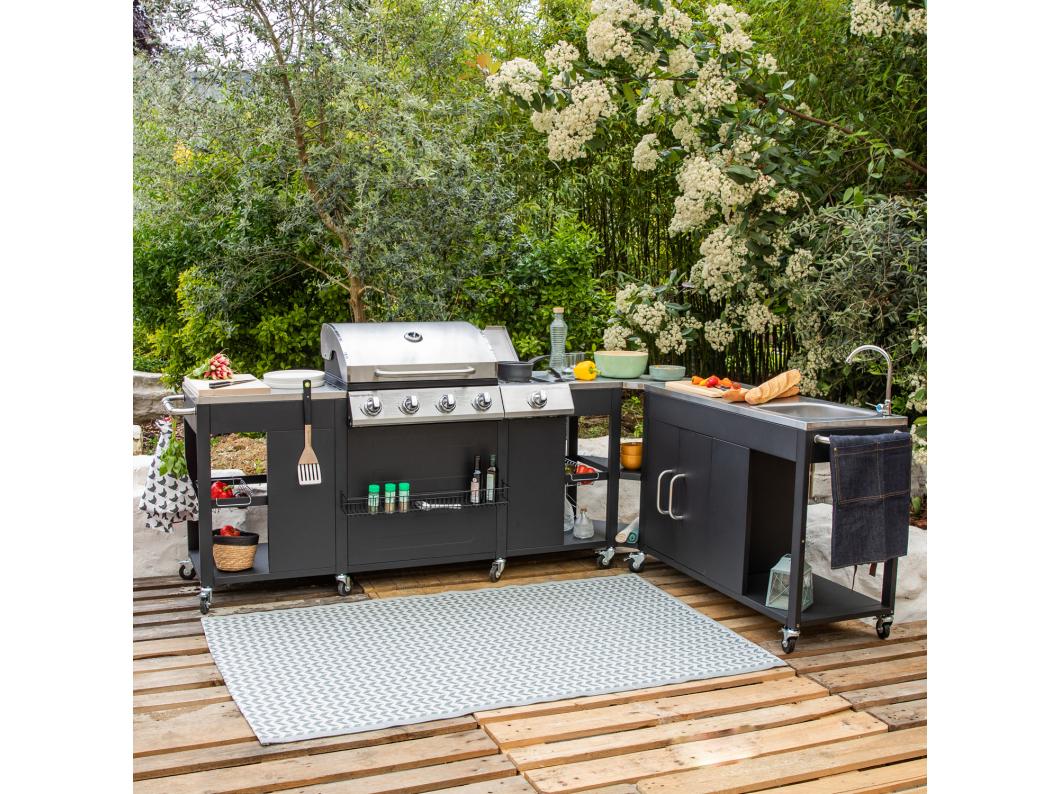 Cocina de esquina TEXAS 4+1 quemadores - HAPPY GARDEN