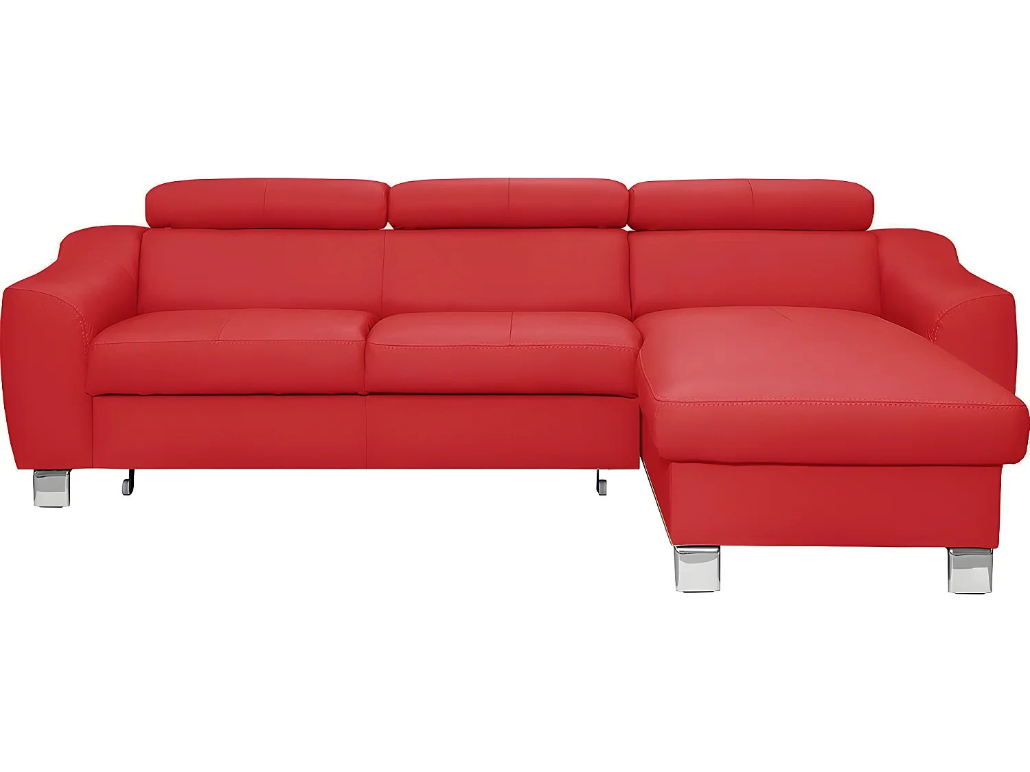 Canapé d'angle convertible en cuir italien de luxe 5 places ASTORIA, rouge foncé, angle droit