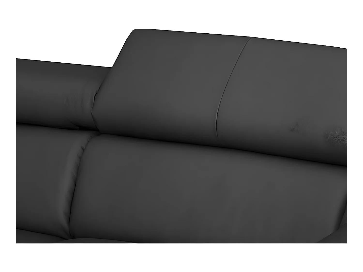 Hoekbank van luxe Italiaans leer met 5 zitplaatsen ASTORIA, zwart, linkerhoek met opbergruimte