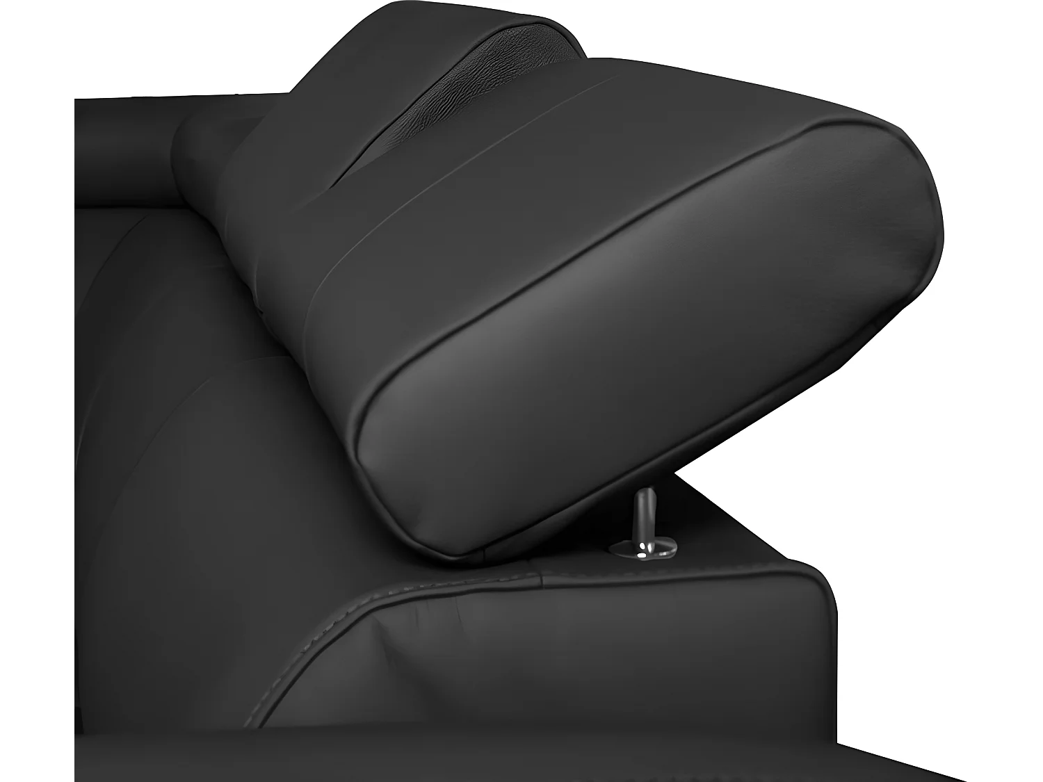 Canapé d'angle convertible en cuir italien de luxe 5 places ASTORIA, noir, angle gauche