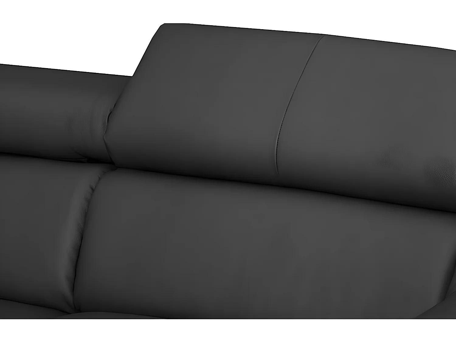 Canapé d'angle convertible en cuir italien de luxe 5 places ASTORIA, noir, angle gauche