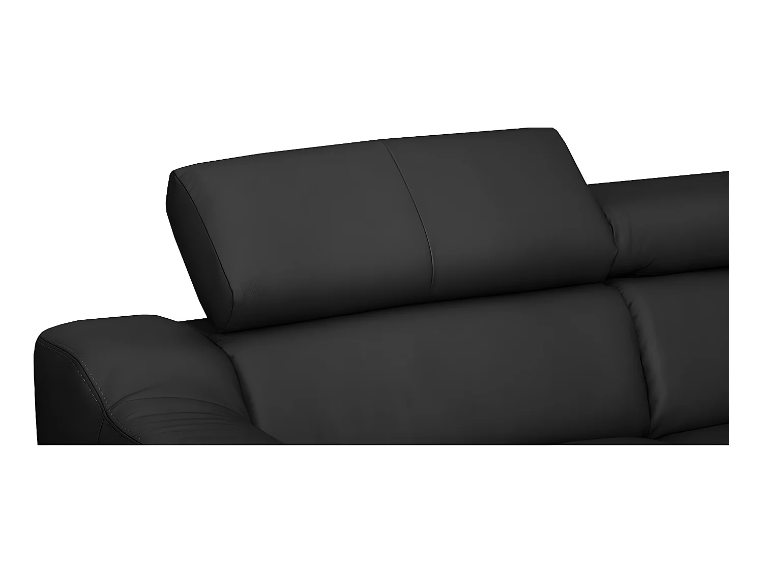 Canapé d'angle convertible en cuir italien de luxe 5 places ASTORIA, noir, angle droit