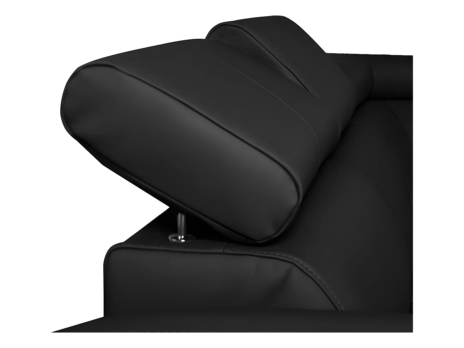 Canapé d'angle convertible en cuir italien de luxe 5 places ASTORIA, noir, angle droit