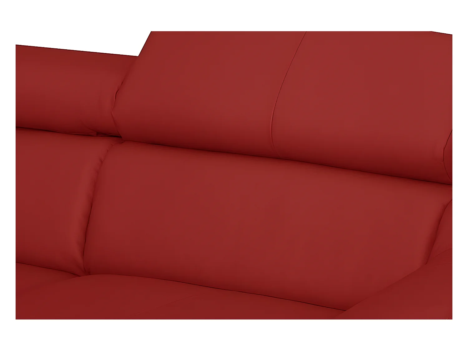 Canapé d'angle convertible en cuir italien de luxe 5 places ASTORIA, rouge foncé, angle gauche