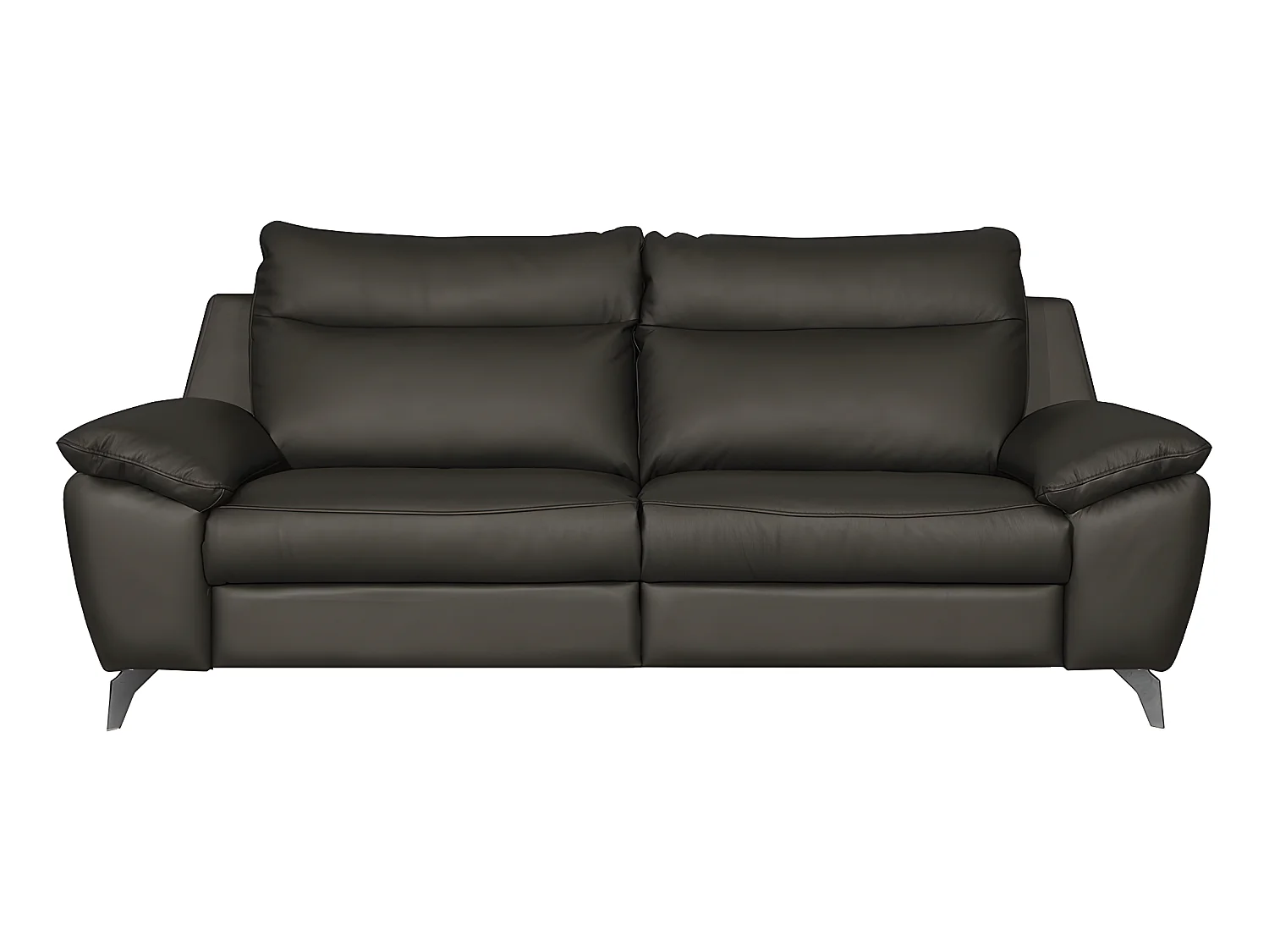 Canapé 3 places avec 2 relax électriques en 100% tout cuir épais de luxe italien, PERINI, anthracite