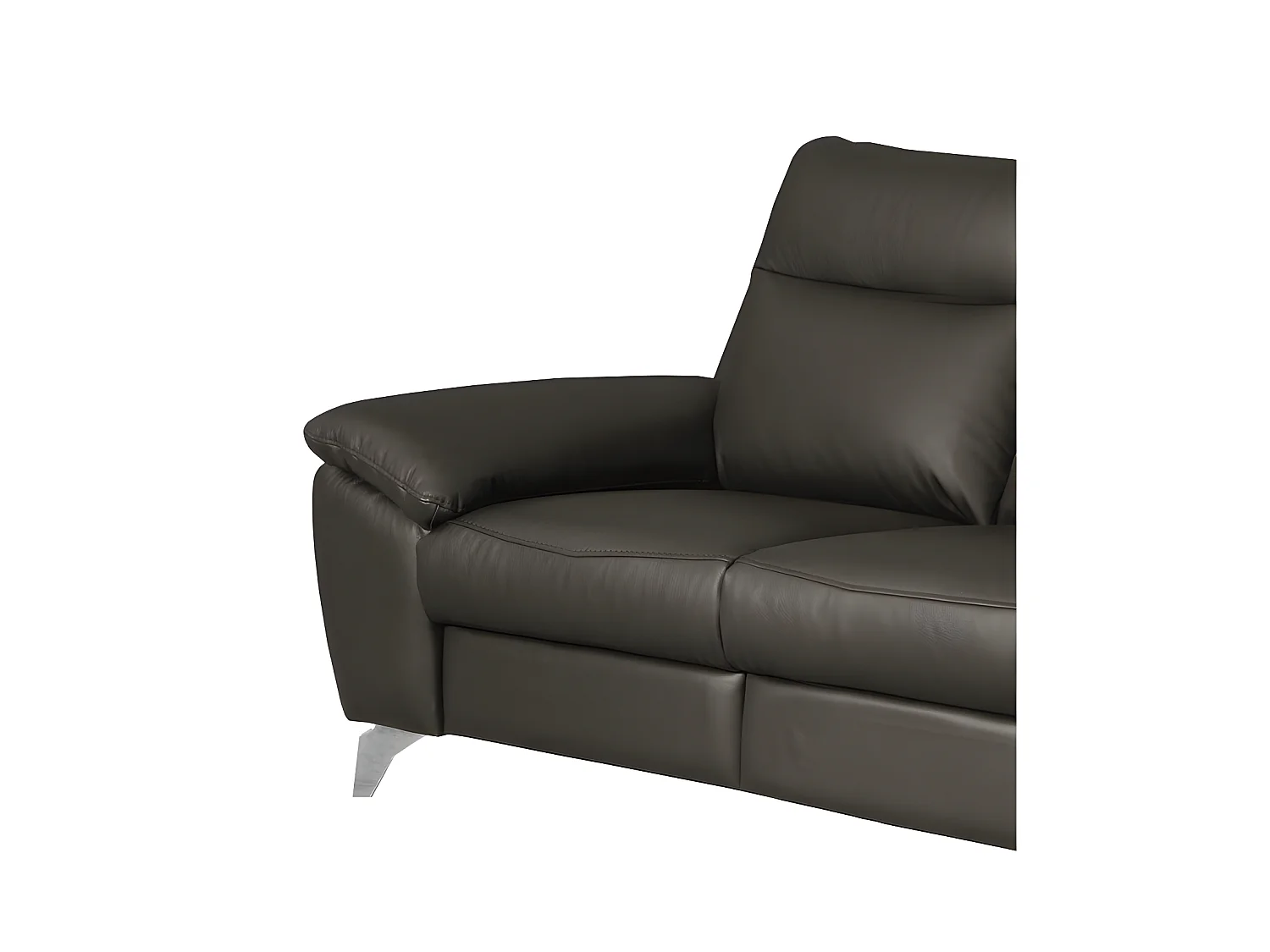 Canapé 3 places avec 2 relax électriques en 100% tout cuir épais de luxe italien, PERINI, anthracite